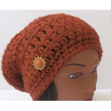 Handmade Crochet Hat Beautiful Warm Earthy Shades of Spice Wool Acrylic SLOUCHY  eb-13602216